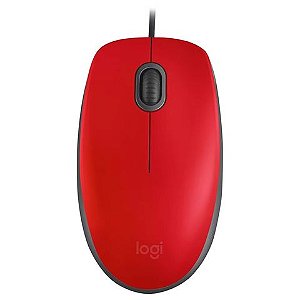 Mouse USB Logitech M110 Silent 1000 Dpi Vermelho - 910-006755-V - 910-006755-V