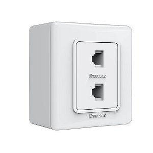 Tomada Rede RJ45 345-E2/CP 2x2 com Espelho Branco com Caixinha - Vendido Unitário - 345-E2/CP