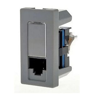 Tomada para RJ45 Cat.6 Lcs² Módulo Embutir Pial Plus+ I Legrand Cinza - 615047CZ - Autodecapáveis - 615047CZ