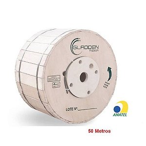 Cabo de Fibra Óptica Asu80 12FO Preto Rolo 50 Metro 6,5mm Gladden - 68000278 - 68000278 50 METRO