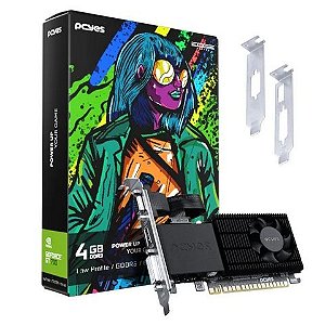 Placa de Video Pcyes GeForce GT730 4GB DDR5 64Bits HDMI DVI VGA - PVGT730GB4PE - PVGT730GB4PE