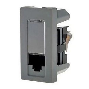 Tomada para RJ45 Cat.5e Lcs² Módulo Embutir Pial Plus+ I Legrand Cinza - 615045CZ - Autodecapáveis - 615045CZ