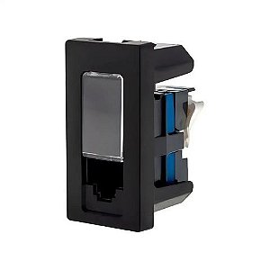 Tomada para RJ45 Cat.5e Lcs² Módulo Embutir Pial Plus+ I Legrand Preto - 615045PT - Autodecapáveis - 615045PT