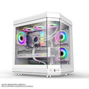 Gabinete Gamer Unreal Snow sem Fonte e Cooler Branco Liketec - LC-CB3X2 - UNREAL - 2054 - LC-CB3X2 - UNREAL - 2054