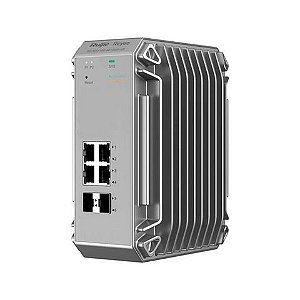 Switch Industrial PoE+ Gerenciável L2 Ruijie/reyee RG-NIS3100-4GT2SFP-HP 4 Portas GE 10/100/1000 + 2 Portas SFP Sem Fonte - RG-NIS3100-4GT2SFP-HP
