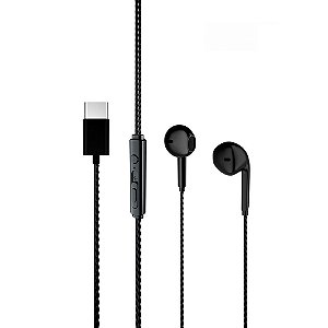 Fone de Ouvido Intra-Auricular com Microfone com USB-C Preto Lecoo - EH104BK-C - EH104BK-C