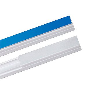 Canaleta Fechada Force line Barra 2 Metros 20x10mm Branco com Dupla Face - Vendido Unitário - 600100047 - 600100047