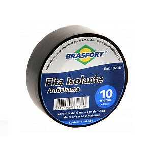 Fita Isolante Antichama Brasfort 10 Metros Preto - 8238 - Unitário - 8238