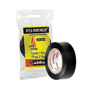 Fita Isolante Antichama Adelbras 10 Metros Preto - Unitário - 0803060008 - 0803060008