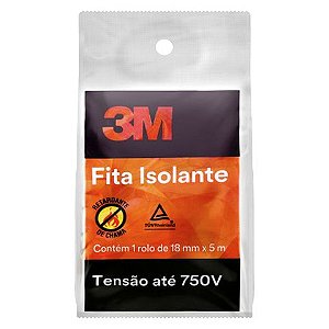 Fita Isolante Antichama 3M 5 Metros Preto - Unitário - HB004609994 - HB004609994