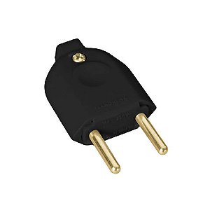 Plug Macho Tramontina 2 Pinos Redondo 10 Amperes Preto - 57403/202 - 131199 - Unitário - 57403/202