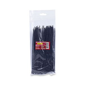 Abraçadeira Plástica Force Line 3,6 x 200mm Preto 0600500009 - Pacote com 100 Unidades - 0600500009