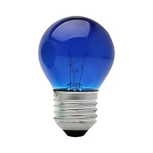 Lâmpada Bolinha 15 Watts E27 127 Volts BG-45 Azul Vendido Unitário - Brasfort 8480 - 8480