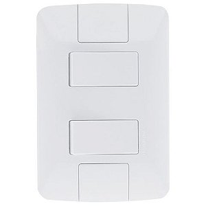 Interruptor 2 Simples 6A Tramontina Aria 57241/040 com Espelho 4x2 Branco - 57241/040