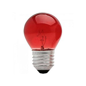 Lâmpada Bolinha 15 Watts E27 127 Volts BG-45 Vermelho Vendido Unitário - Brasfort 8485 - 8485