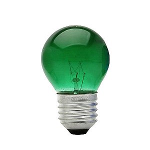 Lâmpada Bolinha 15 Watts E27 127 Volts BG-45 Verde Vendido Unitário - Brasfort 8484 - 8484