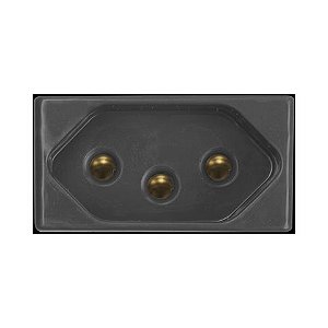 Tomada Modulo 2 Pinos + Terra 20A Tramontina Liz, Lux2, Giz, Tablet, Lizflex, Plastibox Preto - 57215/038 - 57215/038