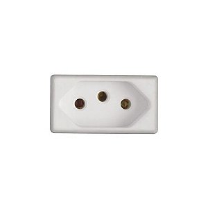 Tomada Módulo 2 Pinos + Terra 20A Tramontina Liz, Lux2, Giz, Tablet, Lizflex, Plastibox e Conduletes Branco - 57115/038 - 57115/038