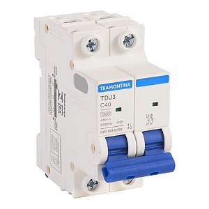 Disjuntor 40 Amperes 2 Polos Curva C TDJ3 Tramontina - 58012/109 - 58012109