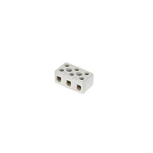 Barra com 1 Borne 3 Vias em Porcelana Brasfort 16mm - 8767 - Vendido Unitário - 8767