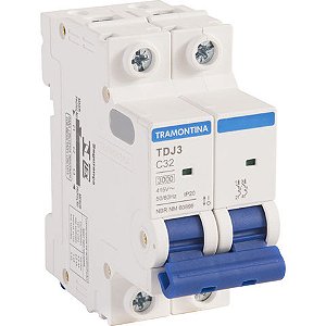 Disjuntor 32 Amperes 2 Polos Curva C TDJ3 Tramontina - 58012/108 - 58012/108