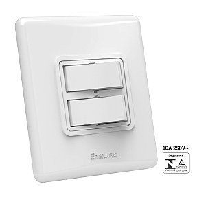 Interruptor 2 Simples 10A Enerbras 307-ES com Espelho 2x2 - 307-ES