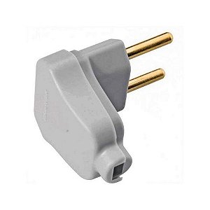 Plug Macho Angular Legrand Daneva 2 Pinos Redondo 10A Cinza - DN1665 - Unitário - DN1665