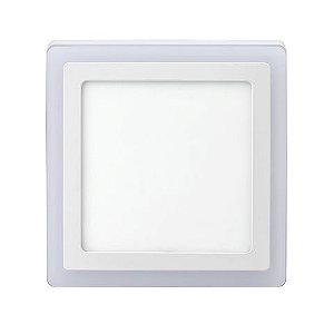 Luminária Plafon 12W+6W LED 6500k e 6500k 3 Estágios Quadrado 195x195x38mm de Sobrepor Bivolt Elgin - 48D124WSQB00 - 48D124WSQB00