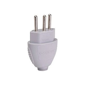 Plug Macho Legrand Daneva 3 Pinos Redondo 10 Amperes Branco - DN1596 - Unitário - DN1596