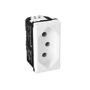Tomada Módulo 2 Pinos + Terra 10A Pial PoP I Legrand Branco - LG030 - LG030
