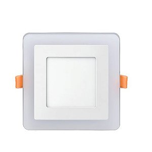 Luminária Plafon 6W+3W LED 6500k e 3000k 3 Estágios Quadrado 145x145x30mm de Embutir Bivolt Elgin - 48D63WERBM00 - 48D63WERBM00