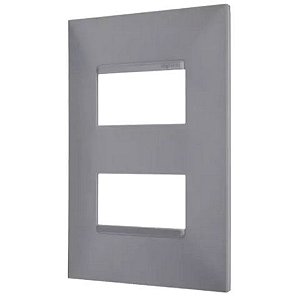 Espelho 4x2 para 2 Módulo Horizontal Pial Plus+ I Legrand Cinza - 618506CZ - sem Suporte - 618506CZ