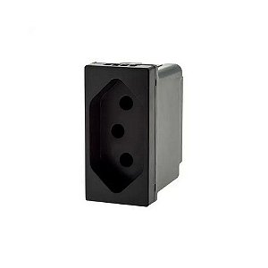 Tomada Módulo 2 Pinos + Terra 10A Pial Plus+ I Legrand Preto - 615038PT - 615038PT