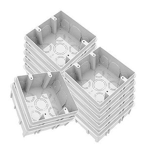 Caixa de Embutir 4X4 Branco Enerbras - 092-E - Pacote com 12 Caixas de Embutir - 092-EB