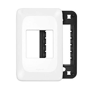 Espelho 4x2 para 2 Módulos Pial PoP I Legrand Branco - LGP22 - com Suporte - LGP22