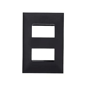 Espelho 4x2 para 2 Módulo Horizontal Pial Plus+ I Legrand Preto - 618506PT - sem Suporte - 618506PT