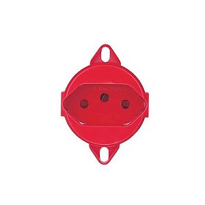 Tomada Modulo 2 Pinos + Terra 10A Vermelho Tramontina - 57111/087 - 57111/088