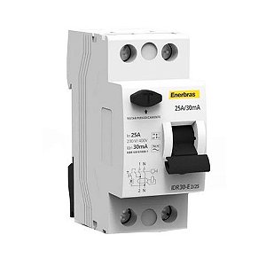 Interruptor Diferencial DR Bipolar 25A 30mA Enerbras - IDR30-E2/25 - IDR30-E2/25