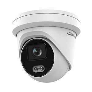 Câmera CFTV IP PoE DS-2CD2347G2-LU Dome 4.0MP ColorVu 30m 2,8 mm Acusense com Microfone Embutido Hikvision - DS-2CD2347G2-LU