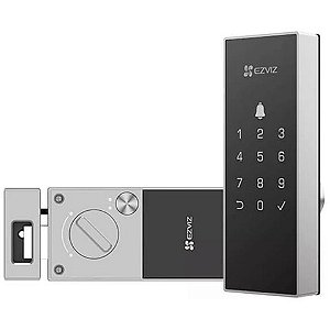 Fechadura Digital Wi-Fi com Abertura Senha ou Cartão EzViz CS-DL03-R100-WP-BK - CS-DL03-R100-WP-BK