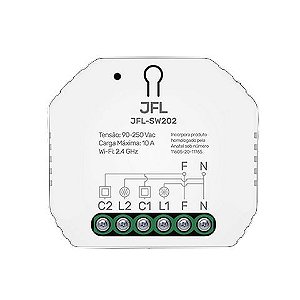 Módulo Automação Inteligente Wi-Fi Smart 2 Canais 10A JFL - JFL-SW-202 - JFL-SW-202
