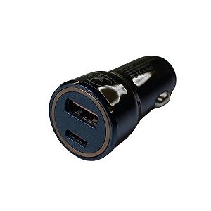 Carregador de Celular Veicular com 2 Portas USB-C/USB-A 60W Preto - X-Cell - XC-V16USB-P - XC-V16USB-P