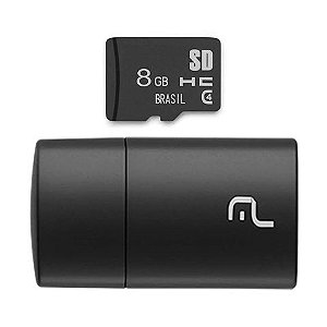 Cartão de Memória Multilaser 8 GB Micro SD+USB Adaptador Classe 4 - MC161 - MC161