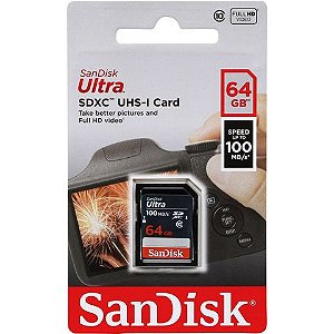 Cartão de Memória Sandisk 64 GB SD SDXC Ultra Classe 10 - SDSDUNR-064G-GN3IN - SDSDUNR-064G-GN3IN