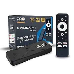 Smart TV Box Stick Proeletronic com Wi-Fi, Android 10 4K Ram 2GB Rom 16GB - PROSK-1000 - PROSK-1000