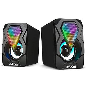 Caixa de Som RGB Exbom 2.0 Canais 6,0W Preto USB - 3860 - CS-C20 - 3860 - CS-C20