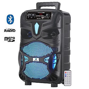 Caixa de Som Portátil Hoopson 100W Preto Bluetooth, USB, Auxiliar, Micro SD e FM - RBM-019 - RBM-019