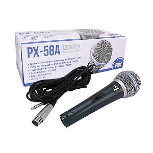 Microfone Dinâmico Unidirecional com Cabo 5,0 Metros PX-58A PIX - 055-0560 - 055-0226