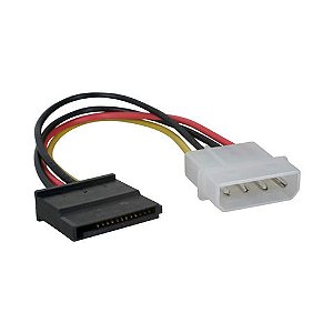 Cabo Fonte Pluscable 1 IDE Macho - 1 Sata - PC-STF015 - PC-STF015