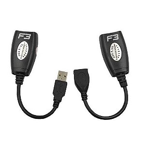 Cabo Extensor USB A-Macho para USB A-Fêmea Via Cabo de RJ45 JC-AD-2RJ45 F3 - 814 - 814